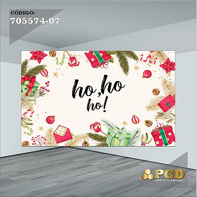 PAINEL RETANGULAR 4,00 X 2,48 MT tema - Natal Modelo 07 TECIDO EM - MICRO LIGHT