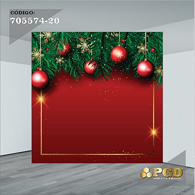 PAINEL RETANGULAR 4,00 X 2,48 MT tema - Natal Modelo 20 TECIDO EM - MICRO LIGHT