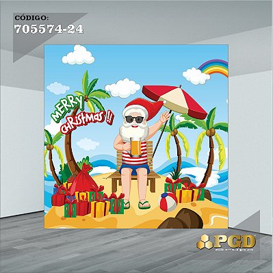 PAINEL RETANGULAR 4,00 X 2,48 MT tema - Natal Modelo 24 TECIDO EM - MICRO LIGHT