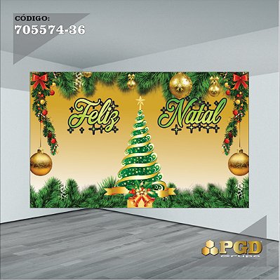 PAINEL RETANGULAR 4,00 X 2,48 MT tema - Natal Modelo 36 TECIDO EM - MICRO LIGHT
