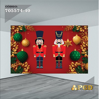 PAINEL RETANGULAR 4,00 X 2,48 MT tema - Natal Modelo 40 TECIDO EM - MICRO LIGHT