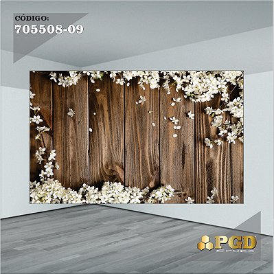 PAINEL RETANGULAR 4,00 X 2,48 MT tema - TRONCOS E MADEIRA Modelo 09 TECIDO EM - MICRO LIGHT