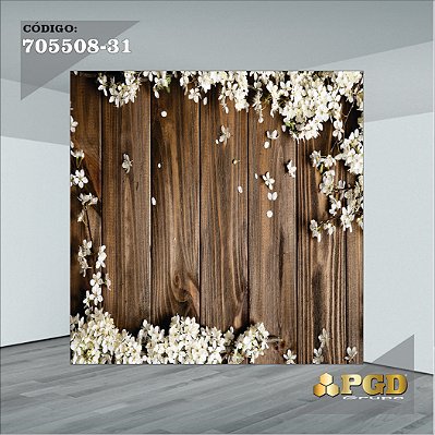 PAINEL RETANGULAR 4,00 X 2,48 MT tema - TRONCOS E MADEIRA Modelo 31 TECIDO EM - MICRO LIGHT
