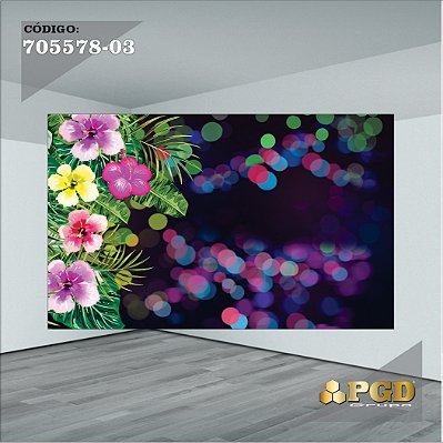 PAINEL RETANGULAR 4,00 X 2,48 MT tema - NEON Modelo 03 TECIDO EM - MICRO LIGHT