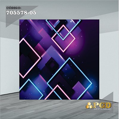 PAINEL RETANGULAR 4,00 X 2,48 MT tema - NEON Modelo 05 TECIDO EM - MICRO LIGHT