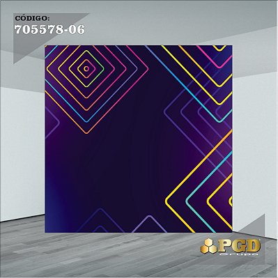 PAINEL RETANGULAR 4,00 X 2,48 MT tema - NEON Modelo 06 TECIDO EM - MICRO LIGHT