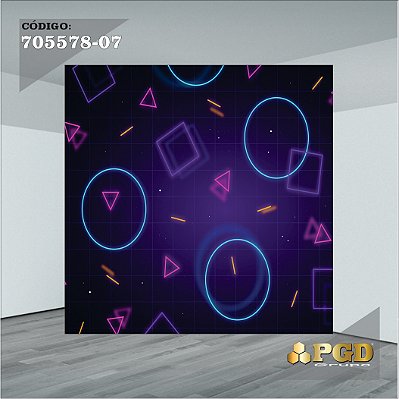 PAINEL RETANGULAR 4,00 X 2,48 MT tema - NEON Modelo 07 TECIDO EM - MICRO LIGHT