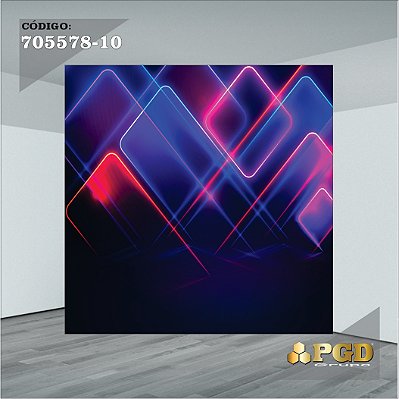 PAINEL RETANGULAR 4,00 X 2,48 MT tema - NEON Modelo 10 TECIDO EM - MICRO LIGHT