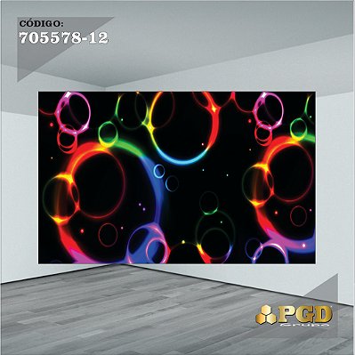 PAINEL RETANGULAR 4,00 X 2,48 MT tema - NEON Modelo 12 TECIDO EM - MICRO LIGHT