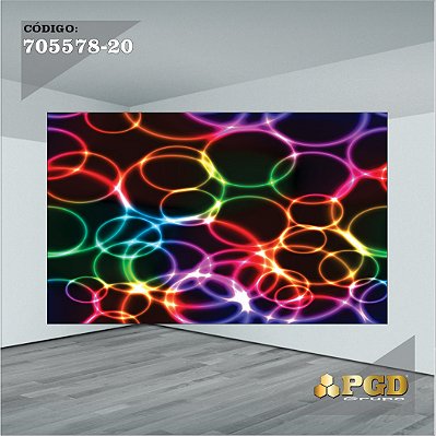 PAINEL RETANGULAR 4,00 X 2,48 MT tema - NEON Modelo 20 TECIDO EM - MICRO LIGHT