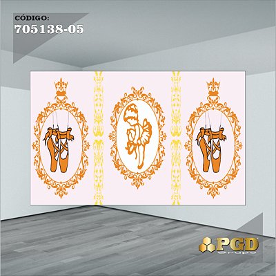 PAINEL RETANGULAR 4,00 X 2,48 MT tema - BAILARINA Modelo 05 TECIDO EM - MICRO LIGHT