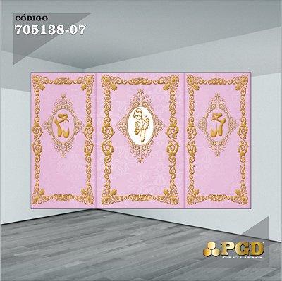 PAINEL RETANGULAR 4,00 X 2,48 MT tema - BAILARINA Modelo 07 TECIDO EM - MICRO LIGHT