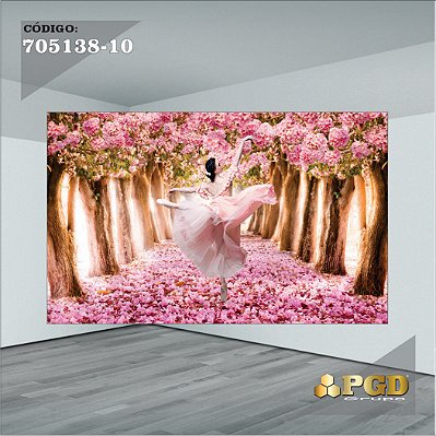 PAINEL RETANGULAR 4,00 X 2,48 MT tema - BAILARINA Modelo 10 TECIDO EM - MICRO LIGHT