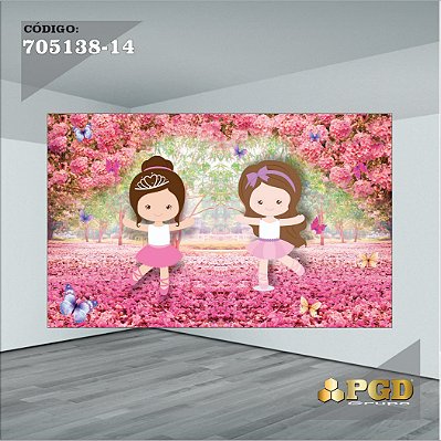 PAINEL RETANGULAR 4,00 X 2,48 MT tema - BAILARINA Modelo 14 TECIDO EM - MICRO LIGHT