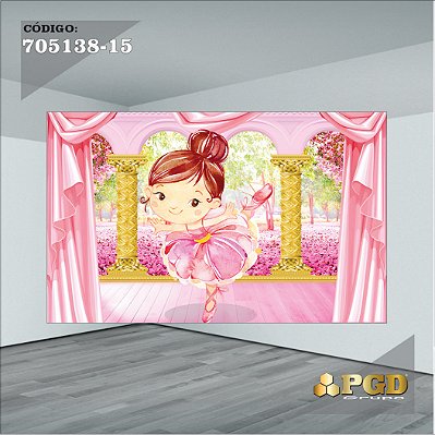 PAINEL RETANGULAR 4,00 X 2,48 MT tema - BAILARINA Modelo 15 TECIDO EM - MICRO LIGHT