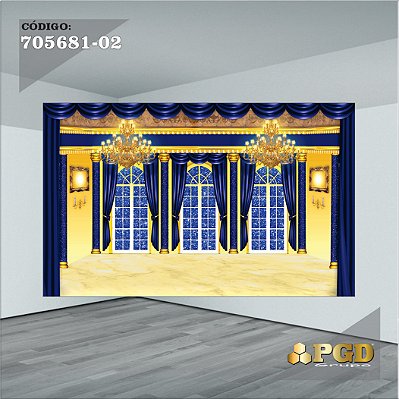 PAINEL RETANGULAR 4,00 X 2,48 MT tema - REALEZA Modelo 02 TECIDO EM - MICRO LIGHT