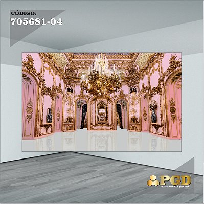PAINEL RETANGULAR 4,00 X 2,48 MT tema - REALEZA Modelo 04 TECIDO EM - MICRO LIGHT