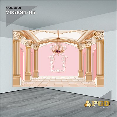 PAINEL RETANGULAR 4,00 X 2,48 MT tema - REALEZA Modelo 05 TECIDO EM - MICRO LIGHT
