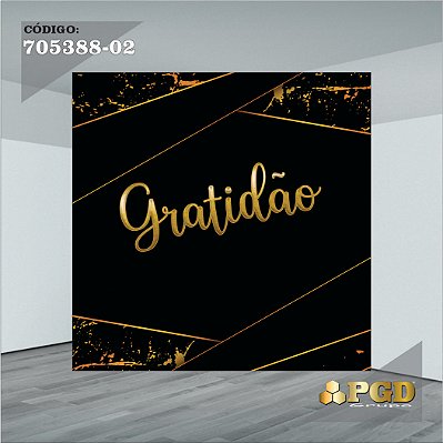 PAINEL RETANGULAR 4,00 X 2,48 MT tema - GRATIDÃO Modelo 02 TECIDO EM - MICRO LIGHT
