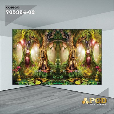 PAINEL RETANGULAR 4,00 X 2,48 MT tema - Fada Modelo 02 TECIDO EM - MICRO LIGHT