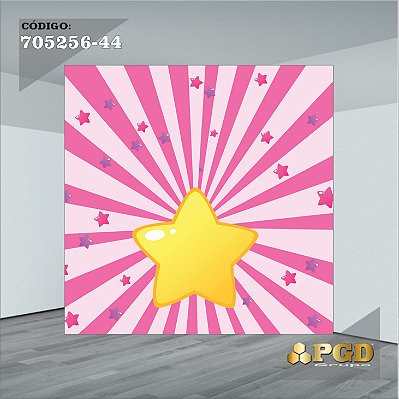 PAINEL RETANGULAR 4,00 X 2,48 MT tema - CIRCO ROSA Modelo 44 TECIDO EM - MICRO LIGHT