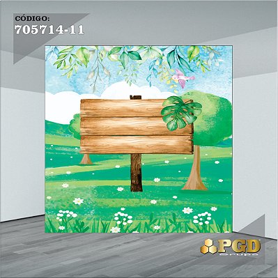 PAINEL RETANGULAR 4,00 X 2,48 MT tema - SAFARI Modelo 11 TECIDO EM - MICRO LIGHT