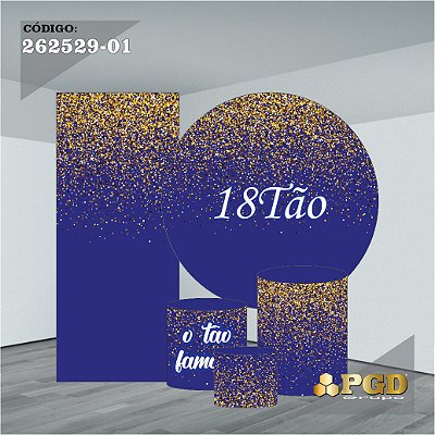 KIT VESTE FACIL P,M,G + PAINEL 1,5 x 1,5 + PORTAL 2,00 x 0,85 MT -  tema - 18 Anos Modelo 01 TECIDO EM - HELANCA