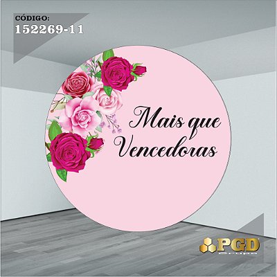 Painel 1,50m Redondo Sublimado Dia das Mães - Helanca Gold 1,5m