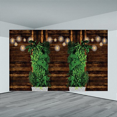 Painel Retangular Sublimado Muro Planta - Microfibra Light 400x248cm