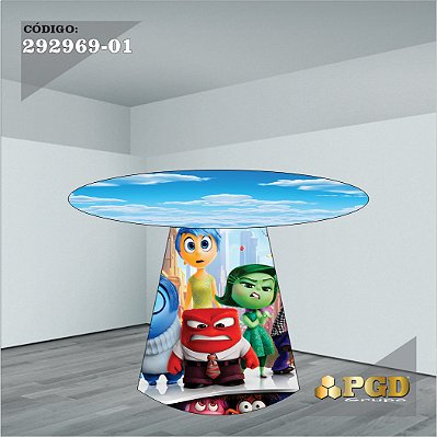 Mesa Cone - Veste Fácil  DIVERTIDAMENTE  80x80cm APENAS O TECIDO - HELANCA