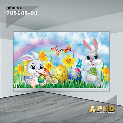 PASCOA PAINEL GRANDE 400X248 - MICRO LIGHT PAINEL RETANGULAR