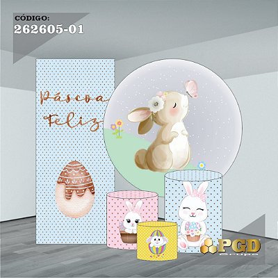 PASCOA PAINEL REDONDO 1,50 OU 1,30 + TRIO SLIM + PORTAL - HELANCA