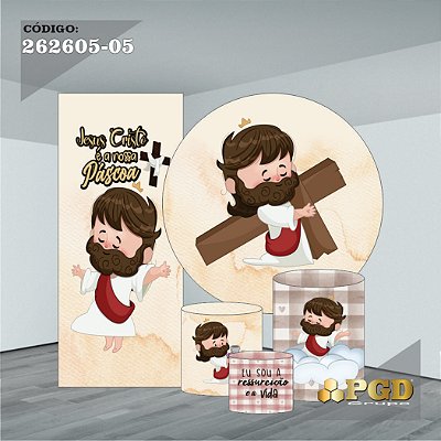 PASCOA PAINEL REDONDO 1,50 OU 1,30 + TRIO SLIM + PORTAL - HELANCA