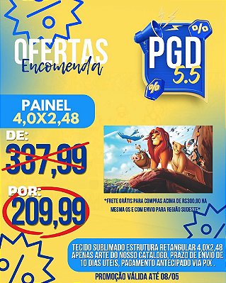 PROMOÇÃO 05.05 - PAINEL GRANDE - MICROLIGHT - 400X248