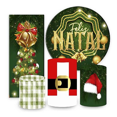 KIT VESTE FACIL P,M,G + PAINEL 1,5 x 1,5 + PORTAL 2,00 x 0,85 MT - tema - Natal Modelo 01 TECIDO EM - HELANCA