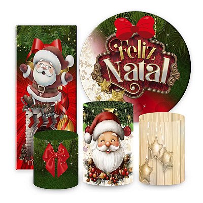 KIT VESTE FACIL P,M,G + PAINEL 1,5 x 1,5 + PORTAL 2,00 x 0,85 MT - tema - Natal Modelo 01 TECIDO EM - HELANCA