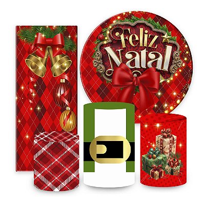 KIT VESTE FACIL P,M,G + PAINEL 1,5 x 1,5 + PORTAL 2,00 x 0,85 MT - tema - Natal Modelo 01 TECIDO EM - HELANCA