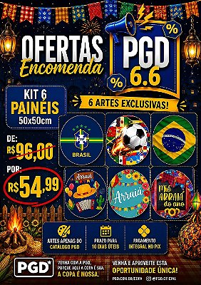 PROMOÇÃO 06 06 - 6 PAINEIS 50X50CM