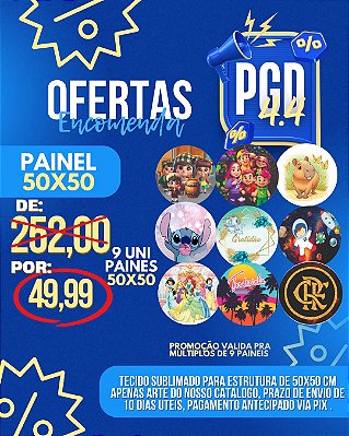 PROMOÇÃO 04.04 9 PAINEIS 50X50CM