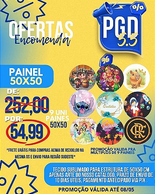PROMOÇÃO 05.05 9 PAINEIS 50X50CM