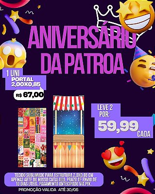 PROMOÇAO ANIVERSÁRIO DA PATROA - 2 PORTAIS VESTE FÁCIL 85X200