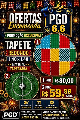 PROMOÇÃO 06 06- 2 Tapetes Redondos 140x140cm