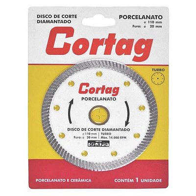 Disco Diamantado Porcelanato 110mm Furo de 20mm - Cortag