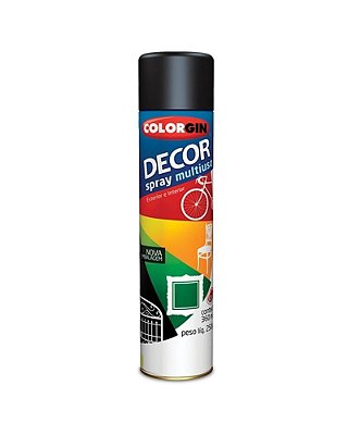 Tinta Spray Multiuso Preto Brilhante Decor Colorgin