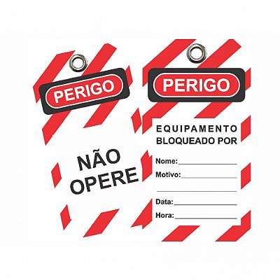 Etiqueta LOTO de Bloqueio 'Perigo Não Opere' - Tagout