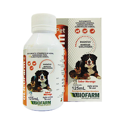 Glicofarm Pet Suplemento Vitamínico indicado para Cães, Gatos e Pássaros 125ml Biofarm