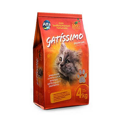 Areia Higiênica Gatíssimo para Gatos Perfumada 4kg