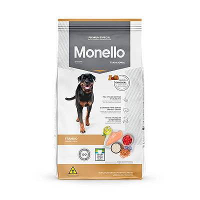 Ração Monello Dog Tradicional para Cães Adultos Sabor Frango 15kg