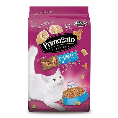 Ração Primogato Premium Sabor Frango para Gatos Castrados - 10,1kg