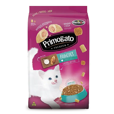 Ração Seca Primogato Premium Frango e Leite para Gatos Filhotes 15kg